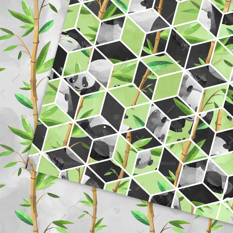 Panda Digital Paper Kids Patterns Kids Fabric Cute Animals | Etsy