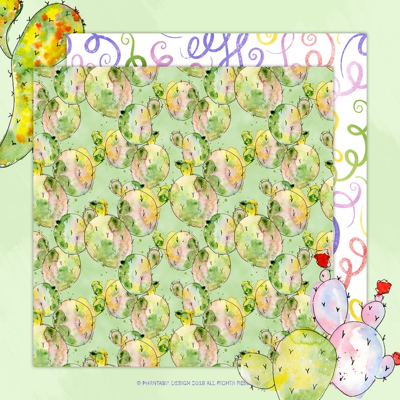 Succulents Digital Paper, Cactus Digital Paper, Summer Digital Paper ...