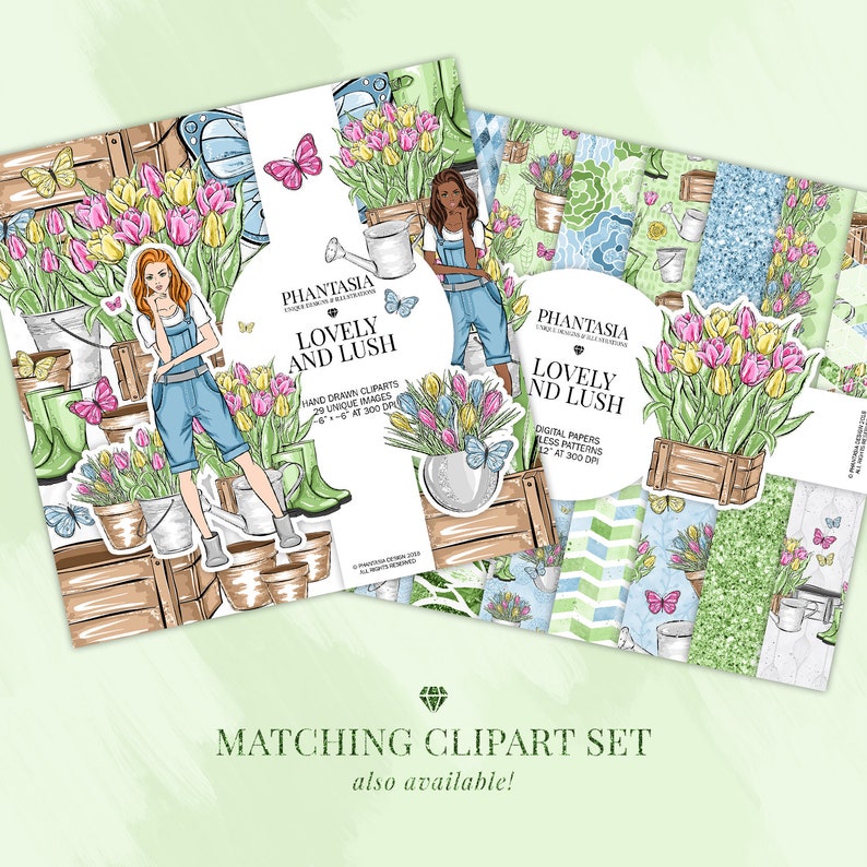 Spring Digital Paper Floral Digital Paper Spring Planner | Etsy