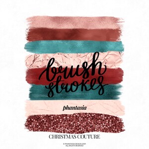 Christmas Brush Strokes, Brush Clipart, Paint Clipart, Watercolor Clipart, Hand Drawn Clipart, Background Clipart, Paint Strokes