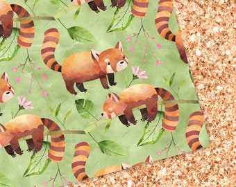 Red Panda Digital Paper Cute Animals Cute Red Panda Fabric Etsy Hong Kong