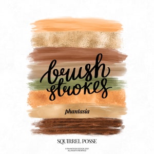 Autumn Brush Strokes, Paint Brush, Brush Clipart, Paint Clipart, Fall Colors, Color Palette, Autumn Clipart, Hand Drawn Clipart