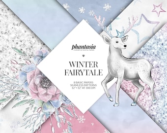 Winter Basic Papers, Winter Patterns, Whimsical Patterns, Watercolor Patterns, Winter Watercolor, Glitter Pattern, Magical Patterns