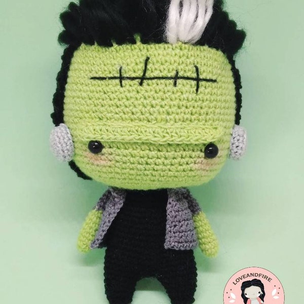 Frankie Frankenstein Halloween amigurumi crochet doll, Frankenstein doll halloween doll Häkelarbeit-Puppe,Poupée au crochet,bambola,