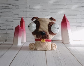 Amigurumi pug pug, amigurumi dog, amigurumi dog