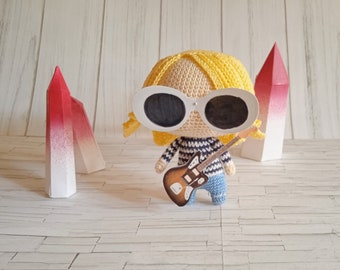 Kurt Cobain amigurumi, handmade crochet doll