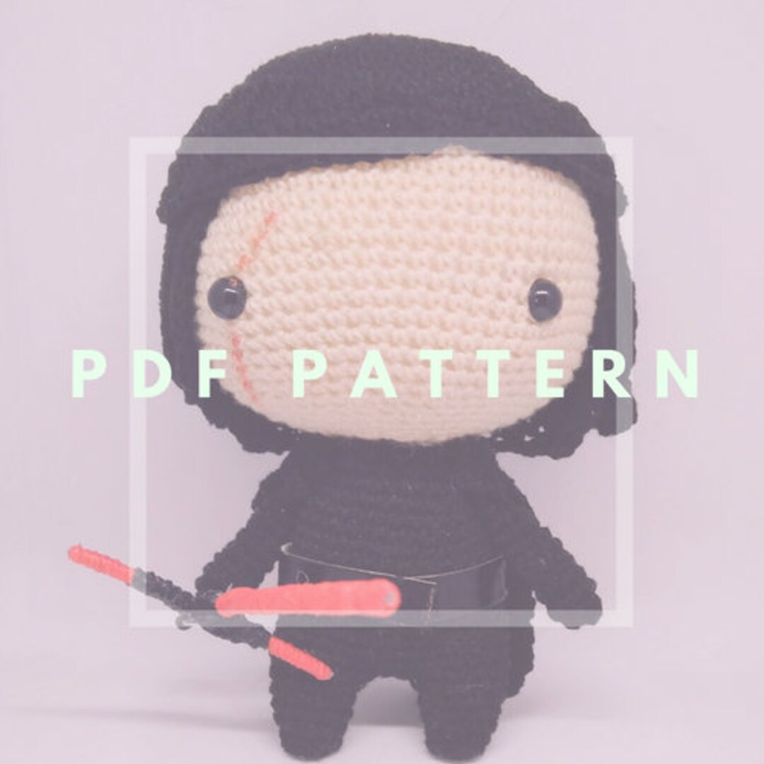 PATTERN Kylo Ren Crochet Amigurumi Pattern PDF, Crochet Pattern Star ...