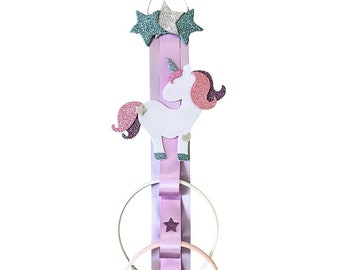 Soporte de diadema de pelo de unicornio para personalizar con nombre