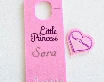 Marcador de puerta No molestar, regalo de nacimiento personalizable con nombre, disponible en rosa y azul