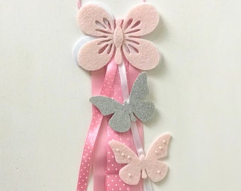 Porta diadema mariposa personalizable con nombre