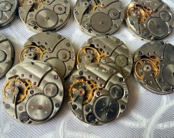 40 Pobeda USSR Watch Movements, Steampunk Jewelry Parts (26mm)
