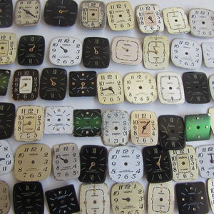 48 pieces. Little Watch Face Dials,13 mm  From Old Watch Parts, & Dials For Steampunk Altered Art Gear, Repair, or ScrapBooking