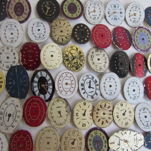 50 pieces. Little Watch Face Dials,13 mm oval From Old Watch Parts, & Dials For Steampunk Altered Art Gear, Repair, or ScrapBooking