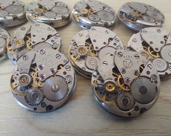 10 peças Luch 18 mm REDONDO Vintage Mecanismos de RELÓGIO Movimentos URSS Steampunk Joias Arte