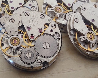 40 peças de mecanismos vintage Luch redondos de 18 mm para relógios, estilo steampunk da URSS.