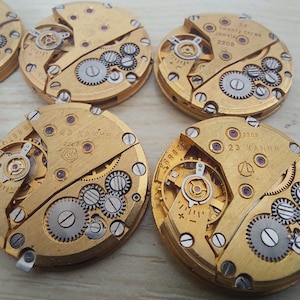 Relógio Luch 2209 URSS banhado a ouro, movimento de 22 mm, acessórios Steampunk (10 unidades)
