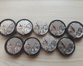 Vintage Watch Movements USSR, Poljot 26mm Steampunk Parts (10pcs)