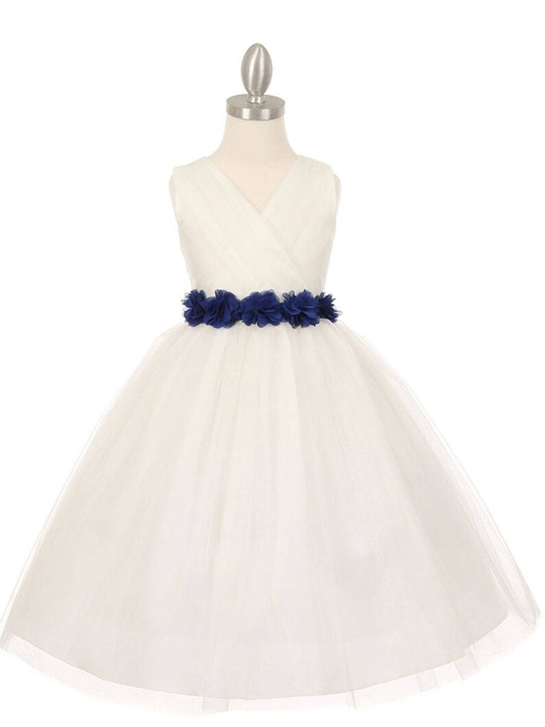 ivory navy flower girl dresses