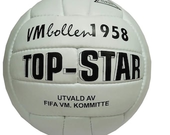 VM Bollen - Top Star White Fifa World Cup 1958  -  Sweden Genuine Leather Ball