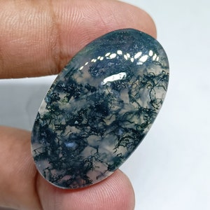 Natural Moss Agate Cabochon/Top Grade Quality Beautiful Moss Agate Gemstone/ For Jewelry /Moss Agate Oval Shape/21.03x35.22mm/Loose Gemstone