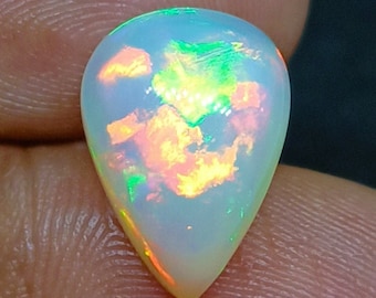 Ethiopian Opal Multi Fire, Pear Cabochon ,AAA++++High Quality Opal,Unique Piece Ethopian Opal Multi Fire Pear Shape ,Making For Opal Jewlery