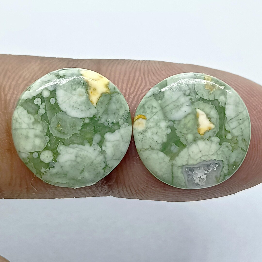 Round Pink Rhyolite Rhyolite Pair Cabochon /top Grade Aaa+++quality Beautiful Rhyolite ...