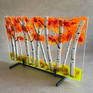 Fused Glass Birch Tree, Fine Art, Glass Art, Glass Sculpture