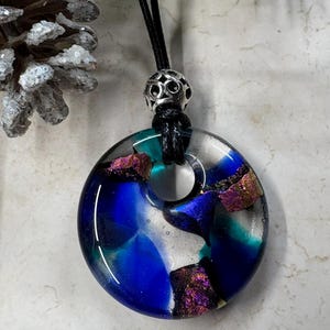 Fused Glass Pendant Necklace