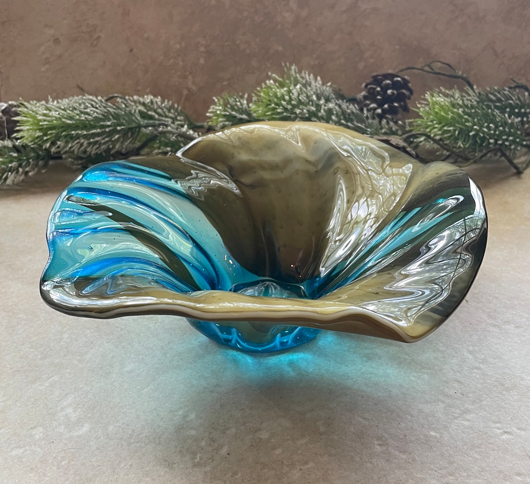 Fluted Glass Bowl, Fused Glass Bowl, Candy Dish Etsy