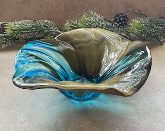 Fluted Glass Bowl, Fused Glass Bowl, Candy Dish