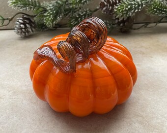 Small Blown Glass Pumpkin