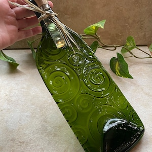 Upcycled Wine Bottle Cheese Tray Snack Tray Spoon Rest
