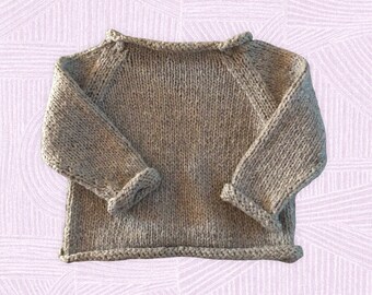 Hand Knit Raglan Baby Sweater