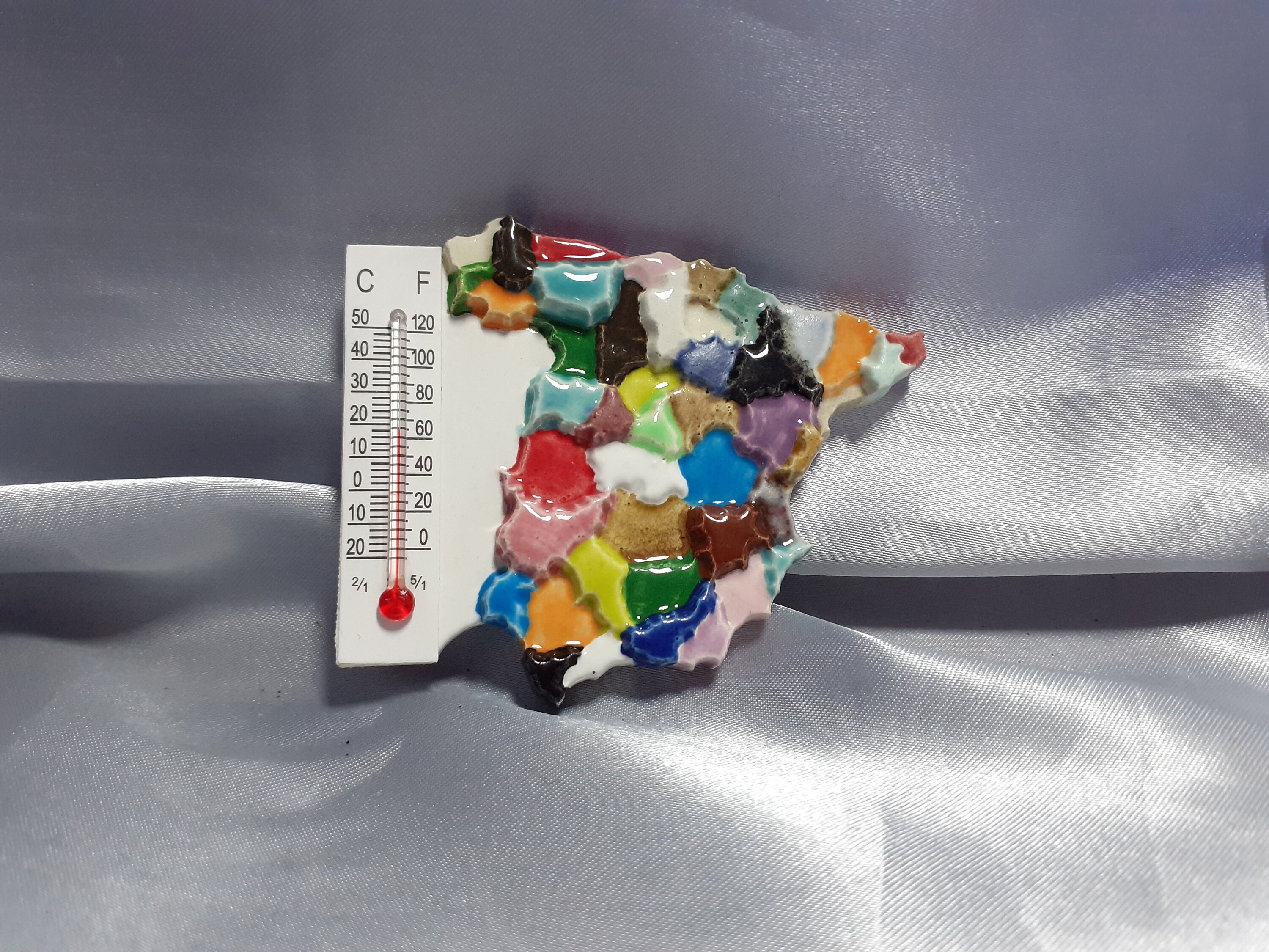 Magnet Map Spain, Fridge Magnet, Kitchen Ceramic Barcelona Spain, Of Holiday Souvenir