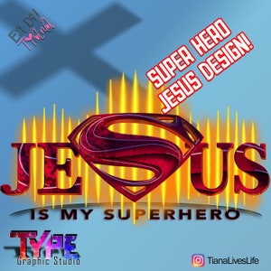 Jesus superhero design- transfer -Digital image png instant download for sublimation