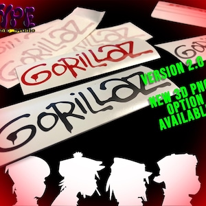 Gorillas Decal- gorillas rusell decal - gorillas - noodle - 2-D - Russel - Murdoc