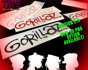 Gorillas Decal- gorillas rusell decal - gorillas - noodle - 2-D - Russel - Murdoc