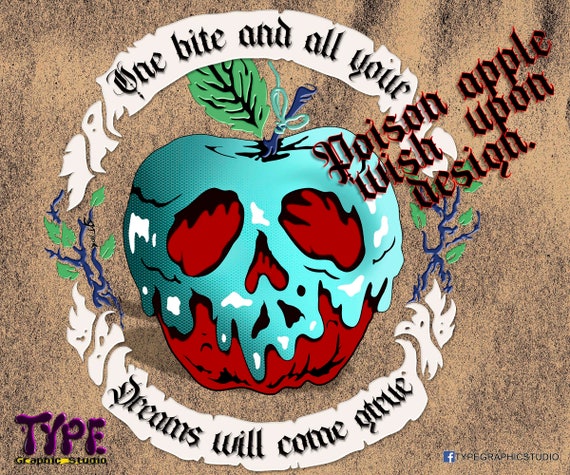 Poison apple Snow White Graphic design - sublimation print- transfer Print On Demand-