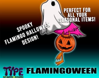 Flamingo Halloween Graphic design- transfer -Digital image png instant download for sublimation