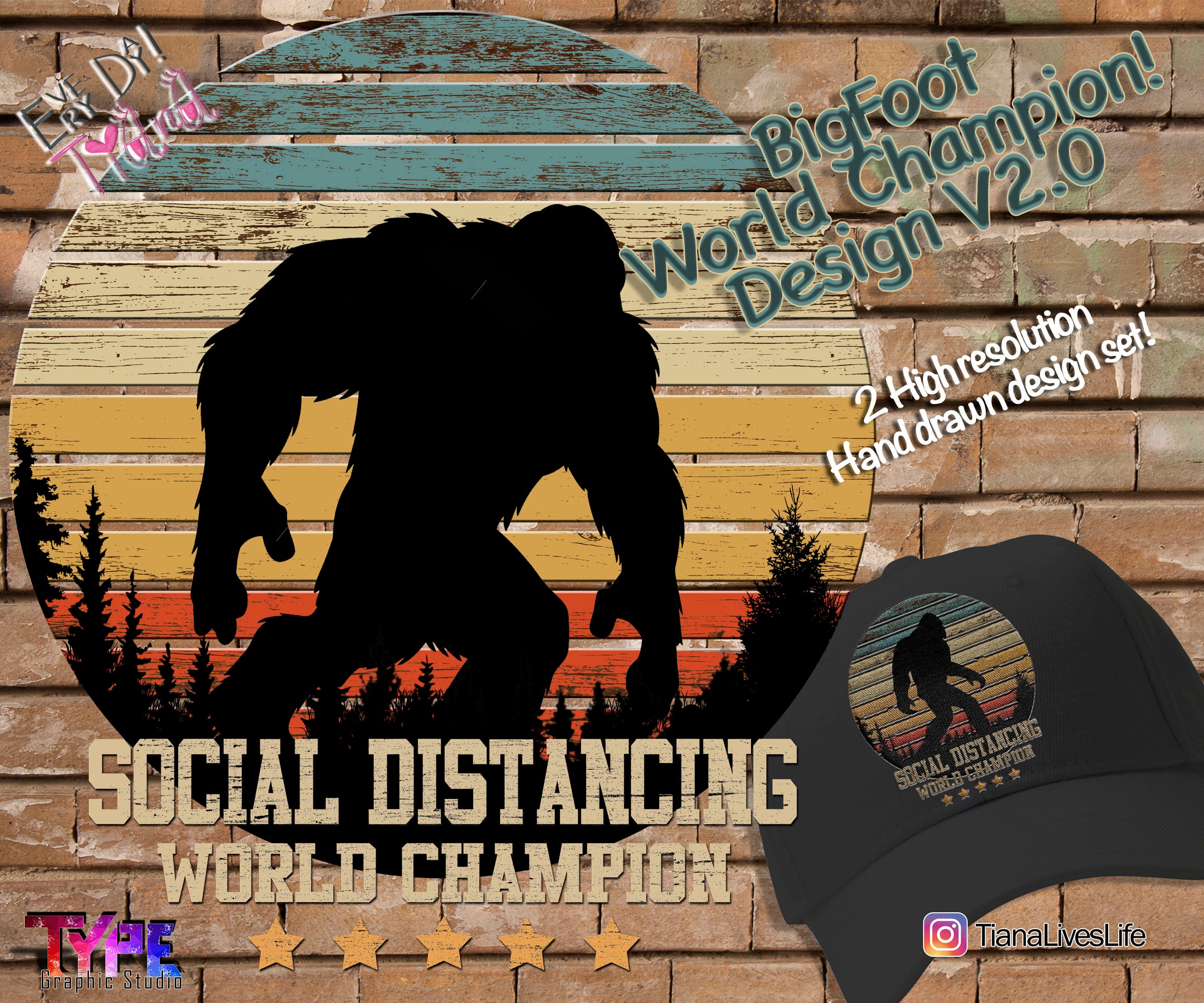 Bigfoot Distancing Hide and Seek Champion Design | Etsy