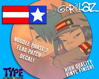 Noodle flag phase 2 Decal- gorillaz decal  - Bonesy - Skull -noodle - 2-D - Russel - Murdoc