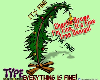 Charlie Brown Baum 2021 Weihnachtsbaum Grafikdesign - Sublimationsdruck- Transfer Print On Demand-