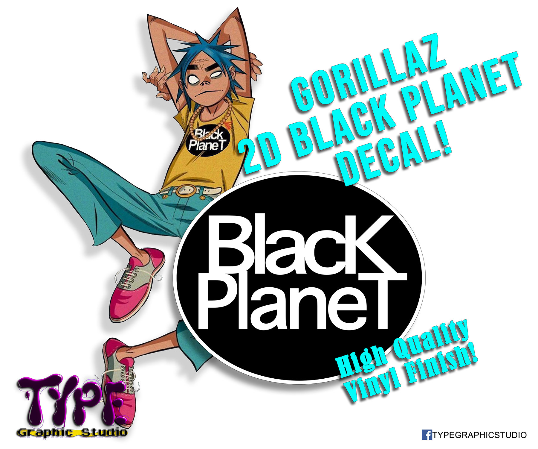 Gorillaz 2D Black Planet - Phase 1 - Skull -noodle - 2-D - Russel