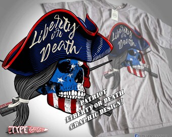 Liberty or Death Defiant Schädel 1776-Grunge-Design-Transfer-Digitales Bild png sofortiger Download für Sublimation