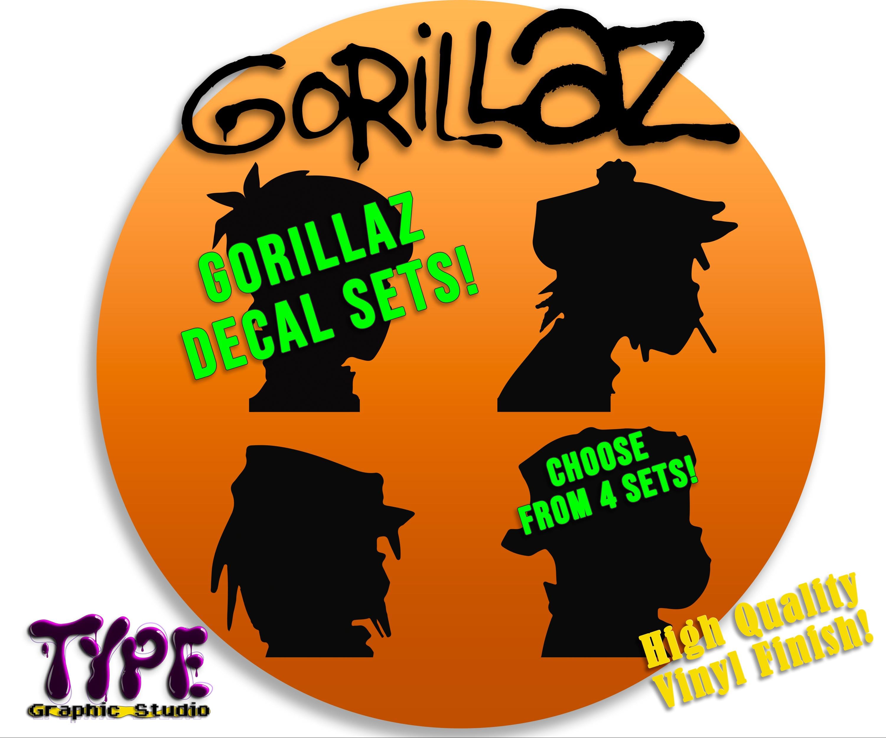 Gorillaz Decal Sets- Choose Pazuzu - Bonesy - Skull -noodle - 2-D