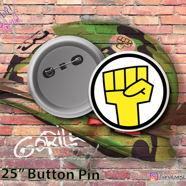 Gorillaz Fist- Noodle -Resist -anarchy pin button