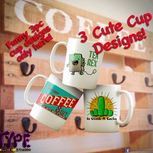 Lindos diseños divertidos de tazas y tazas 3- sublimación gráfica - sublimación png - diseños de sublimación de tazas