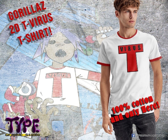 Gorillaz T Virus Graphic T-shirt Cartoon of 2d T-shirt - Etsy