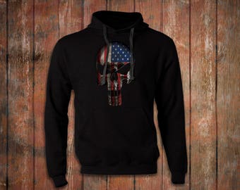 Punisher Hoodie American Flag