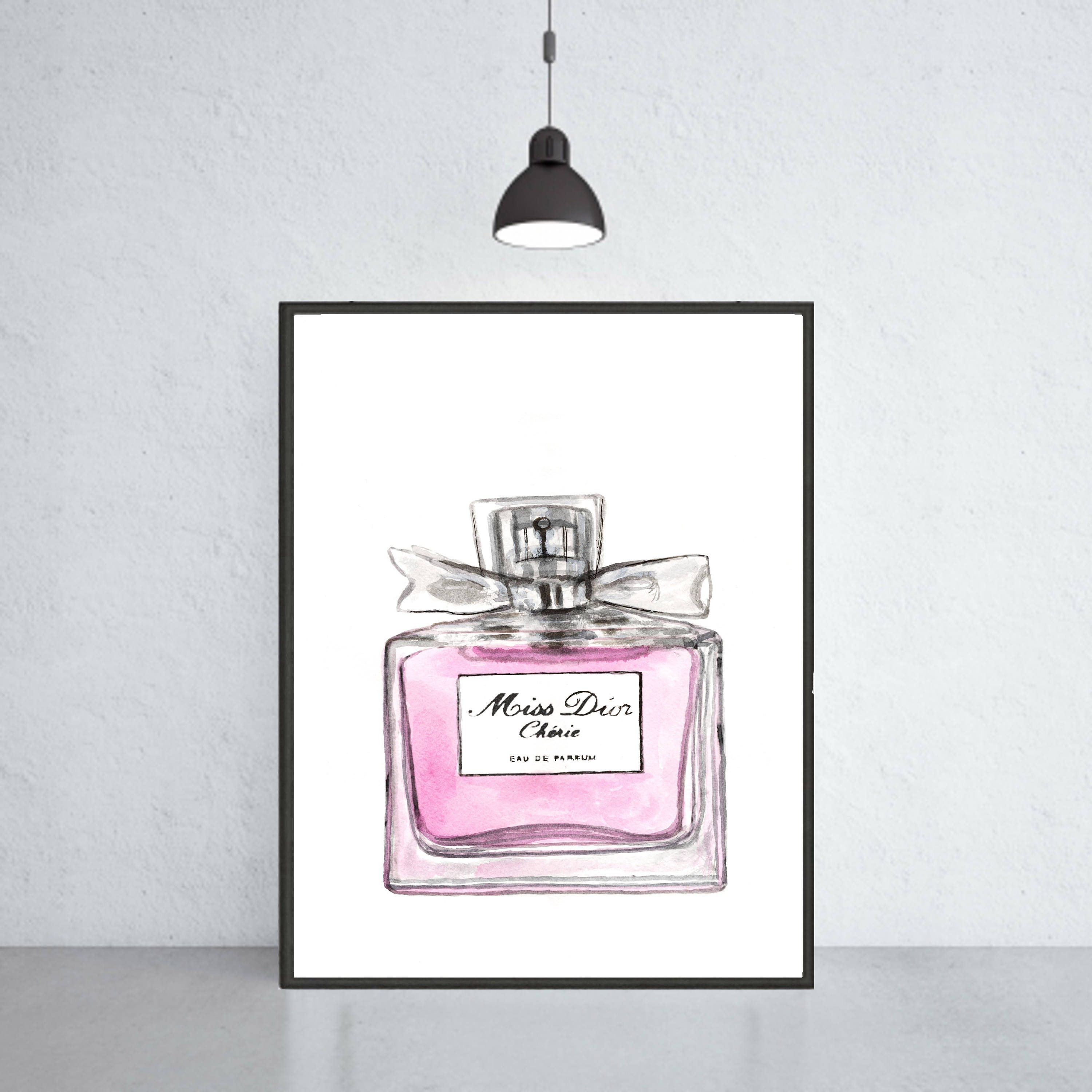 Miss Dior Cherie Perfume Art Print Dior Poster Dior Warecolor Etsy